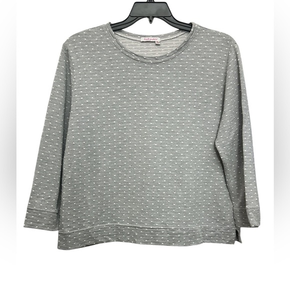 Fresh Produce Polka Dot Sweater Size XL Gray Textured Pullover - Picture 2 of 6